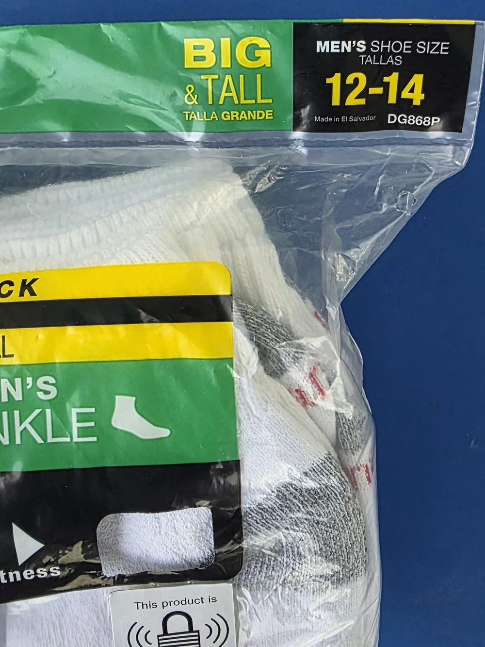 Hanes Big & Tall White and Gray Men's Ankle Socks - Pack of 8